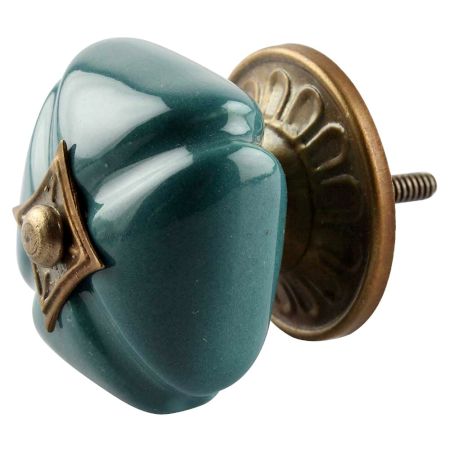 Solid Forest Green Square Ceramic Furniture Knob Online